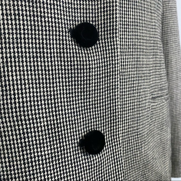Vintage Lord & Taylor Wool Oversized Houndstooth Velvet Blazer Womens Size 6 - Picture 5 of 10